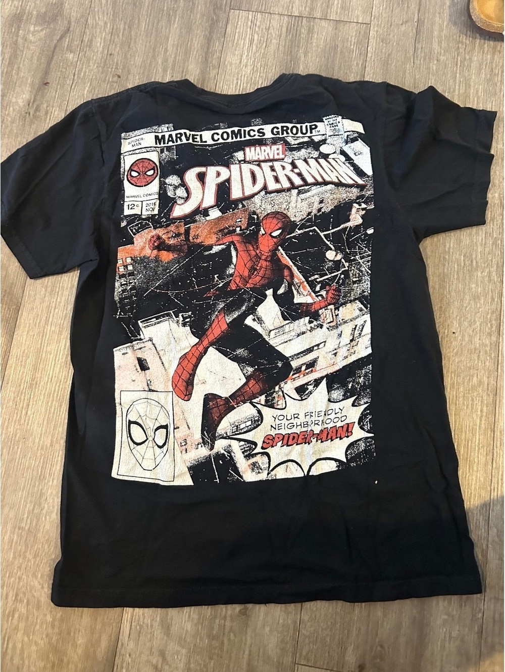 Marvel Spider-Man Graphic Tee Black Comic Book T-Shirt